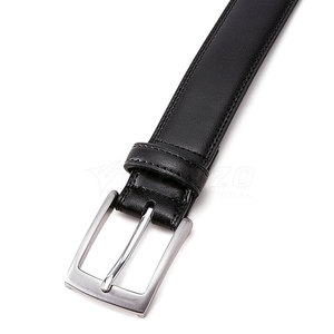 Premium Genuine Leather <b>Square</b> Buckle Belt Smooth Finish <b>Adjustable</b> Fit Casual Steel Buckle Durable Customizable - Product Image 4