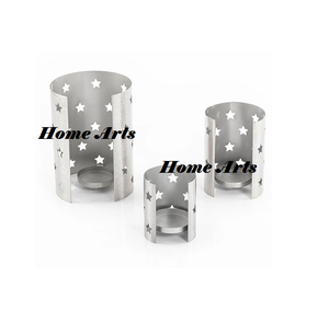 Bougeoir de forme ronde de conception classique ensemble de 2 bougeoirs de tailles différentes bougeoirs en aluminium martelé en Inde - Product Image 3