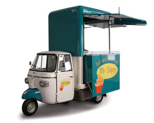 Tricycle Électrique Food Truck Chariot de Restauration Mobile à Trois Roues Résistant à la Rouille Garantie 5 Ans Longueur 3m Café Pizza Taco Glace - Product Image 2