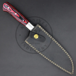 Cuchillo de Chef Profesional, Hoja Martillada, Funda de Cuero, Tamaño Personalizado, OEM, Venta al por Mayor B2B, Hecho a Mano, Acero Inoxidable, Mango de Madera - Product Image 4