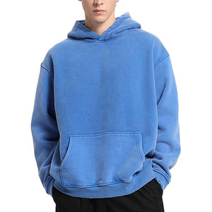 Sudadera con Capucha Extra Grande de Poliéster/Algodón Lavada al Ácido, Estilo Urbano Unisex, Sudadera Vintage de Invierno de Peso Pesado, Corte Cuadrado - Product Image 4