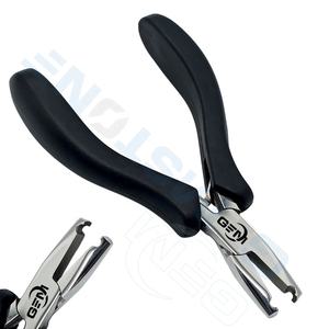 Pince professionnelle en acier inoxydable de 5 pouces pour extensions capillaires, 1 trou, finition miroir 3 mm, poignée noire, pour micro-anneaux et retrait de liens à la kératine - Product Image 2