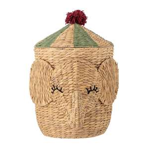 Panier en jacinthe d'eau tissé à la main en forme d'éléphant, panier de rangement fait à la main, vente en gros, écologique, fabriqué au Vietnam - Product Image 1
