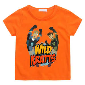 T-shirt pour enfants Wild Kratts, dessin animé, pour garçons, 100% coton jersey, logo personnalisé, motif animalier, tissu tricoté - Product Image 2