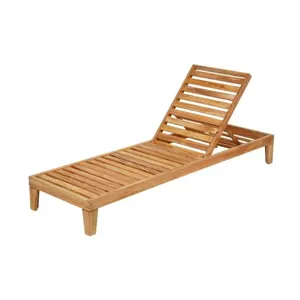 Chaise longue en teck en bois massif pour la plage de villégiature Couleur naturelle-Hôtel Projet Furniture Fabrication à partir de Indonésie