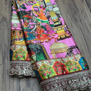 Beautiful <b>Pashmina</b> Printed Gajji Silk Saree Exclusive Ethnic Wedding Classic Party Traditional Wear For Women Most Selling Wear - Product Image 1