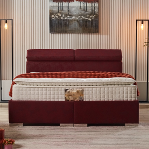 Juego de muebles de dormitorio, cama king size de lujo, armario clásico con puerta corredera y funda, juegos de dormitorio de alto brillo - Product Image 4