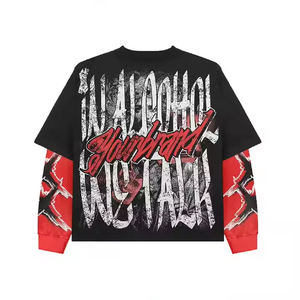 T-shirt manches longues unisexe taille 6XL 220GSM 100% tissu en satin de coton broderie de logo personnalisé de haute qualité pour hommes et femmes - Product Image 3