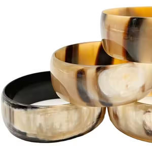 Bangles Natural Buffalo Horn Resin Bone <b>Bracelets</b> with <b>Pearl</b> at Low Price by crescent crafts - Product Image 1