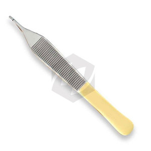 Adson Forceps Cruz dentada 4 3/4 "Empuñadura de carburo atraumática Quirúrgico Agarre seguro Manejo Agarre antideslizante Instrumentos médicos - Product Image 2