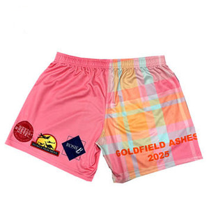 Pantalones cortos deportivos de malla estampada por sublimación con bolsillos y cremallera, ropa de rugby para hombre, diseño personalizado - Product Image 1