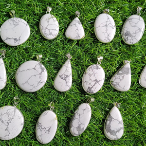 จี้พลอย Howlite สีขาวเกรด Top คุณภาพสูงสุดเลือกจี้พลอย Howlite สําหรับเครื่องประดับ - Product Image 4