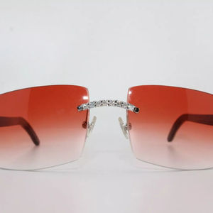 Gafas de Sol de Diamante Moissanite Personalizadas de Fábrica de Gafas de Lujo con Pedrería, OEM ODM Shenzhen, Gafas de Moda al por Mayor, Ligeras - Product Image 1