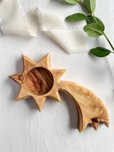 Bougeoir en forme d'étoile fait à la main en bois d'olive unique de haute qualité - Product Image 5