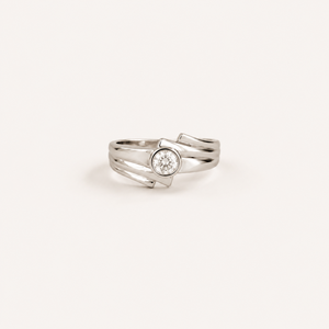 Platinum Princess Cut CZ Promise <b>Ring</b> Rhodium Plated Fine Jewelry - Product Image 5