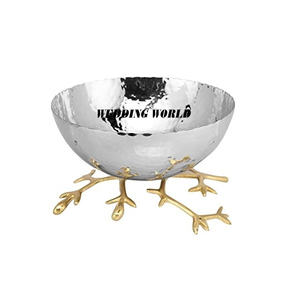 Bol à chocolat nickelé avec support en or forme ronde bol sucré fait à la main vente chaude nouveau bol à chocolat fantaisie - Product Image 1