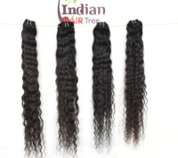 Rambut Manusia India Murah Grosir, Bundel Keriting, Single Drawn Remy Grade, Virgin Natural Black, Kutikula Tersusun Rapi, Double Machine Weft
