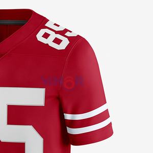 Maillot de football américain à manches courtes personnalisé OEM pour hommes maillot de haute qualité à séchage rapide sublimation grande taille disponible - Product Image 2