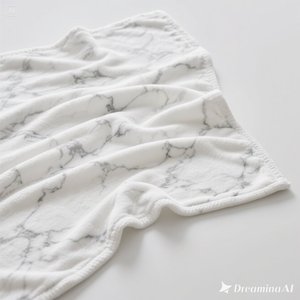 Manta de lana suave de lujo Cozy White Marble Design Tamaño personalizado - Product Image 5