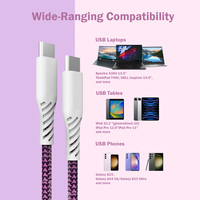 Câble de charge rapide USB-C 60W coloré, gaine en nylon PVC, blindage tressé, revêtement en cuir PU Dragon Skin, certifié MFI, charge et synchronisation
