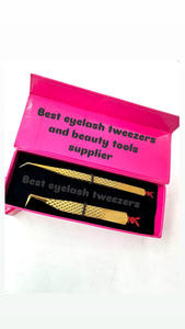 Pinzas para Pestañas GETUP BROSONS IMPEX de Alta Calidad, Diseño de Punta Lisa con Agarre de Diamante de Plasma Dorado de 45 Grados, Acero Inoxidable, Nuevo Diseño de Corte - Product Image 4