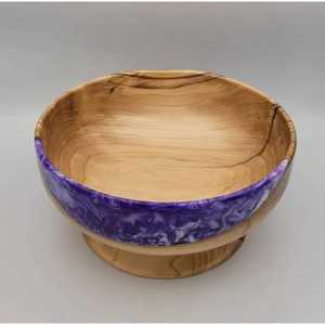 Juego de vajilla de madera con estampado floral índigo azul y blanco, que incluye tazón esmaltado y cucharas con mango de hueso, para mesa de fiesta elegante - Product Image 6