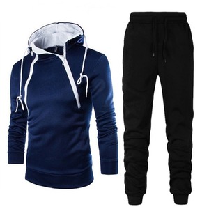 Male 2 Pieces Hoodie Sets Tracksuit Fall Winter Zip Up Sweatshirt Sweatsuit Drawstring <b>Joggers</b> Pants - Product Image 5