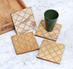 ชุดจานรองแก้วไม้อะคาเซียเรซินคุณภาพสูงสำหรับใช้ในบ้านและสำนักงาน - Product Image 4