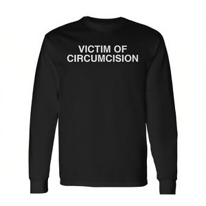 T-shirt a maniche lunghe Y2K Frat College con umorismo scuro - T-shirt promozionale Vittima della circoncisione - Product Image 2