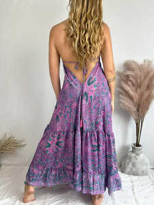 2025 sans manches dos nu Maxi robe été vacances Style femmes col en v profond taille naturelle 100% coton écologique - Product Image 6