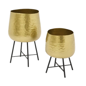 Exigente maceta de diseño martillado 2025 con soporte macetas de metal de alta calidad para decoración de sala de estar - Product Image 5