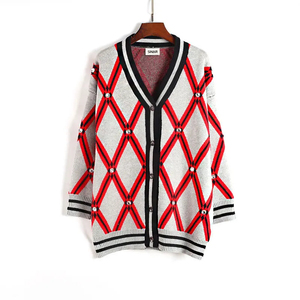 Women Saleh Enterprises Korean Style <b>Crocheted</b> Knit Acrylic/Polyester <b>Cardigan</b> Casual Soft Button-Up Winter Fashion Long Sleeve - Product Image 1