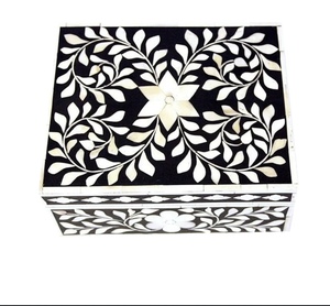 Handmade High Quality Bone Inlay Ring <strong>Box</strong> Premium Wood and MDF with Velvet Expertly Crafted Gift Storage <strong>Jewelry</strong> <strong>Box</strong> - Product Image 2