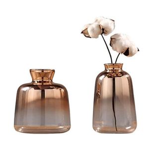 Florero de decoración del hogar de lujo con acabado brillante de color cobre, florero de decoración de mesa moderno superventas - Product Image 2