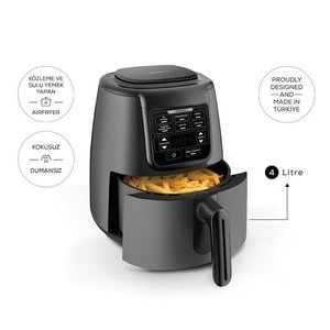 Karaca Air Pro Cook 3 in 1 XL cucina casalinga, tostatura, Airfryer spazio grigio per 4 persone