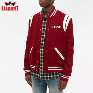 แจ็คเก็ตเบสบอลผ้าฝ้ายขนแกะสำหรับผู้ชายสไตล์ของคุณเอง - Product Image 5