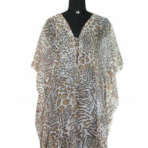 Caftan long Bikini couvrir maillots de bain caftan robe caftan imprimé animal vêtements de villégiature robe caftan longue - Product Image 1