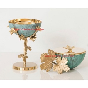 Cuenco de Metal hecho a mano con Interior dorado en soporte de rama artística, Bakhoor quemador, centro de mesa para decoración moderna del hogar - Product Image 4