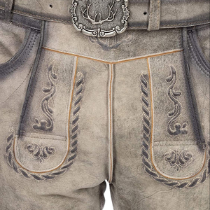 Lederhosen สไตล์บาวาเรีย, kniebund hosen ผู้ชาย ledersosen Trachten กางเกงหนังพร้อมสาย2025 - Product Image 1