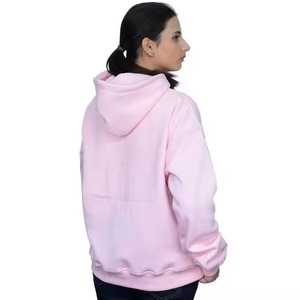 Personnalisé de haute qualité, surdimensionné, décontracté, en coton, automne hiver, manches longues, cordon de serrage, haut court, sweat à capuche pour femmes, lettre imprimée - Product Image 5