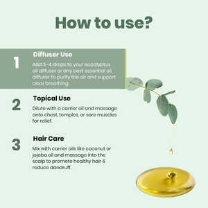 Aceite Esencial de Eucalipto SQIN Botanicals, Grado Terapéutico, 30 ml, Destilado al Vapor, Aceite Hidratante Corporal, Origen India - Product Image 3