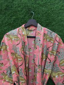 Kimono de algodón 100% de diseñador hecho a mano para mujer, estampado Floral, informal, Vintage, transpirable, para verano, invierno, ropa de playa, nuevo - Product Image 4