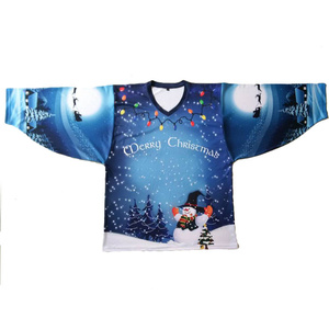 Camisetas de Hockey sobre Hielo Personalizadas 100% Poliéster de Secado Rápido, Uniformes Sublimados para Equipos OEM, Nombre y Número Personalizados, Camisetas de Liga Personalizadas - Product Image 1