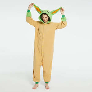 Pyjama douillet Bb Yoda en polaire doux et respirant, combinaison personnalisable avec logo, vêtements d'intérieur d'été pour bébé, offre ODM, MOQ 2 pièces - Product Image 4