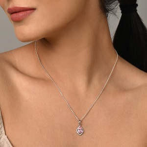 NOVAMART Fine Platinum Rhodium-Plated Water Drop <b>Pendant</b> with Emerald Cut Zircon & <b>Opal</b> Stones Wholesale Export - Product Image 3