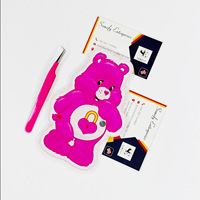 Boîte à cils en acrylique personnalisée en forme de cœur d'ours, réutilisable, support pour cils, outil de beauté pour extensions de cils, écologique, haute qualité