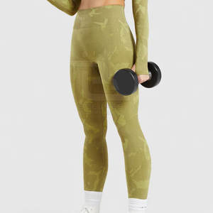 Las mallas de entrenamiento para mujer más vendidas, transpirable, 100% de algodón, cintura media, impresión por sublimación personalizada - Product Image 4