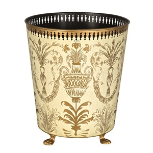Metal <b>waste</b> bin With Beautiful Digital Printing with Brass Feet. - Product Image 3