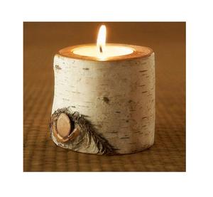 Porte-bougie en bois d'écorce de mariage, center de table, porte-bougie en bois inachevé pour la décoration - Product Image 1