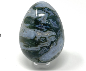 ไข่โยนีสำหรับขาย,ผลึกบำบัดจากธรรมชาติหินมอสส์ไข่อาเกตไข่ขัดธรรมชาติ - Product Image 5